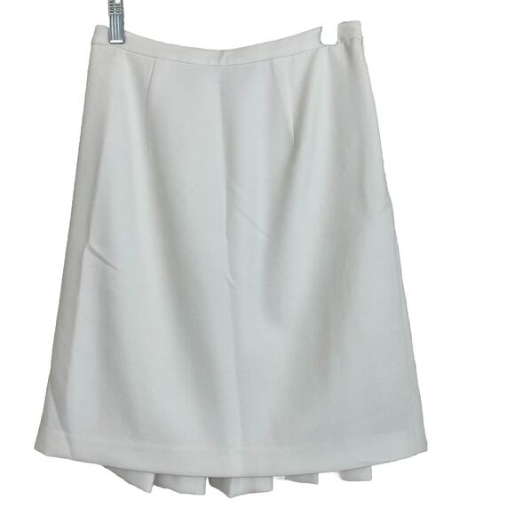 Diane Von Furstenberg DVF Eliza Skirt Size 0 White A-Line Back Pleated Lined - Picture 1 of 4